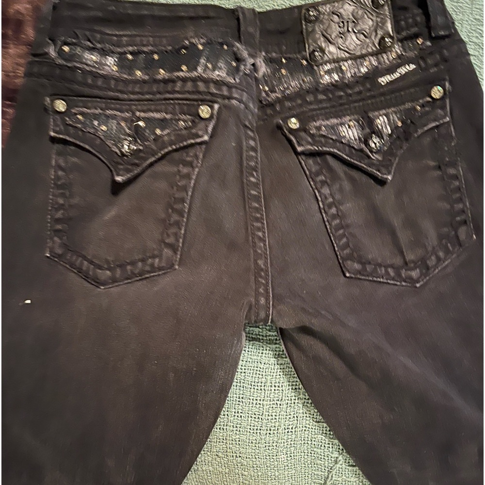 Black Miss Me tall size long boot cut jeans